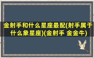 金射手和什么星座最配(射手属于什么象星座)(金射手 金金牛)